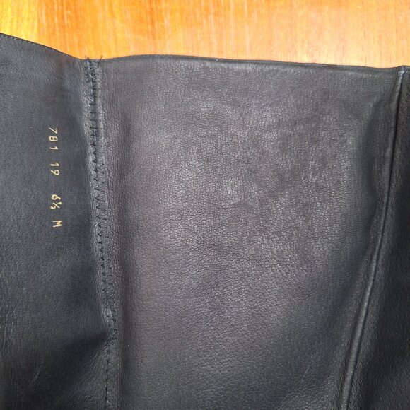 Y2K bebe Leather Heeled Boots Knee High Square Toe Edgy Sexy Whimsigoth Witchy - Picture 9 of 16